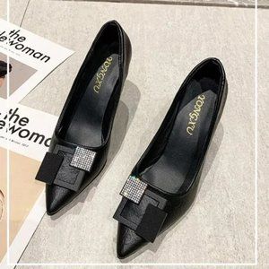 New Women's high heels new chunky heel fashion shoes Size 8